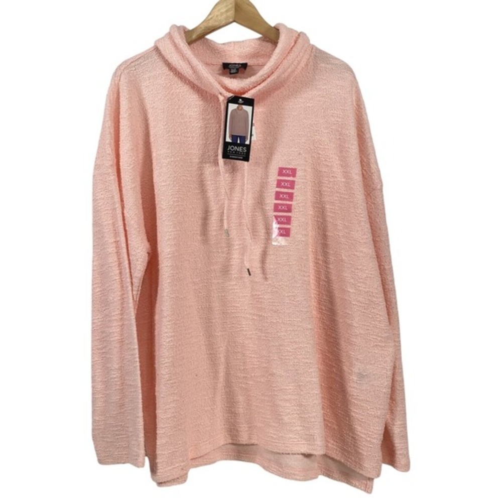 Jones New York Womens Cotton Blend Mock Neck Pullover sz XXL‎ Pink NWT Preppy